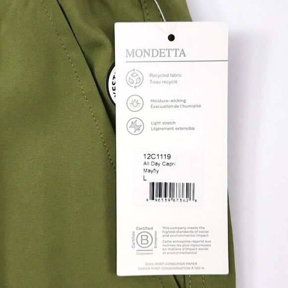 Mondetta Women's All Day Green Capri Mayfly Lightweight Stretch Size Large - Picture 9 of 15